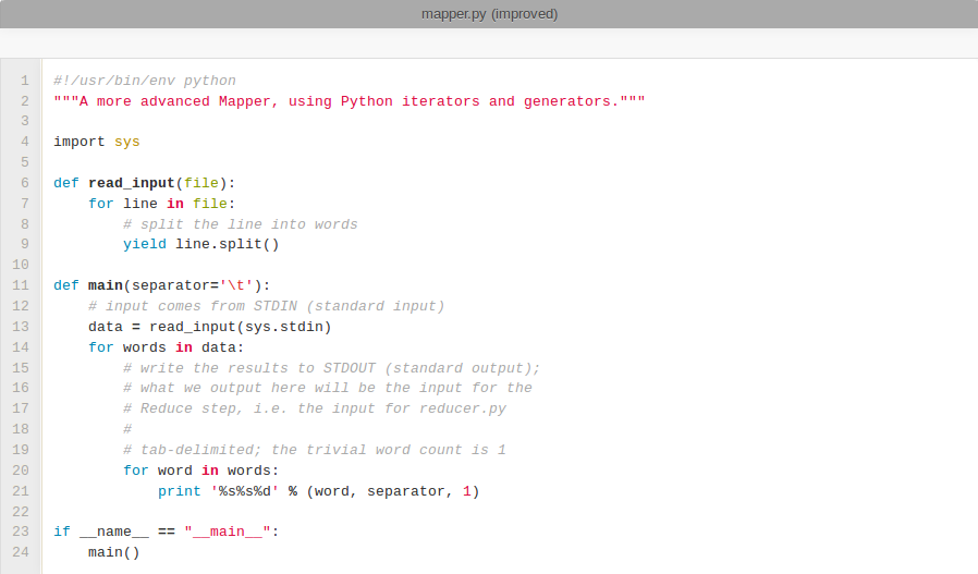 使用python语言写hadoop Mapreduce程序