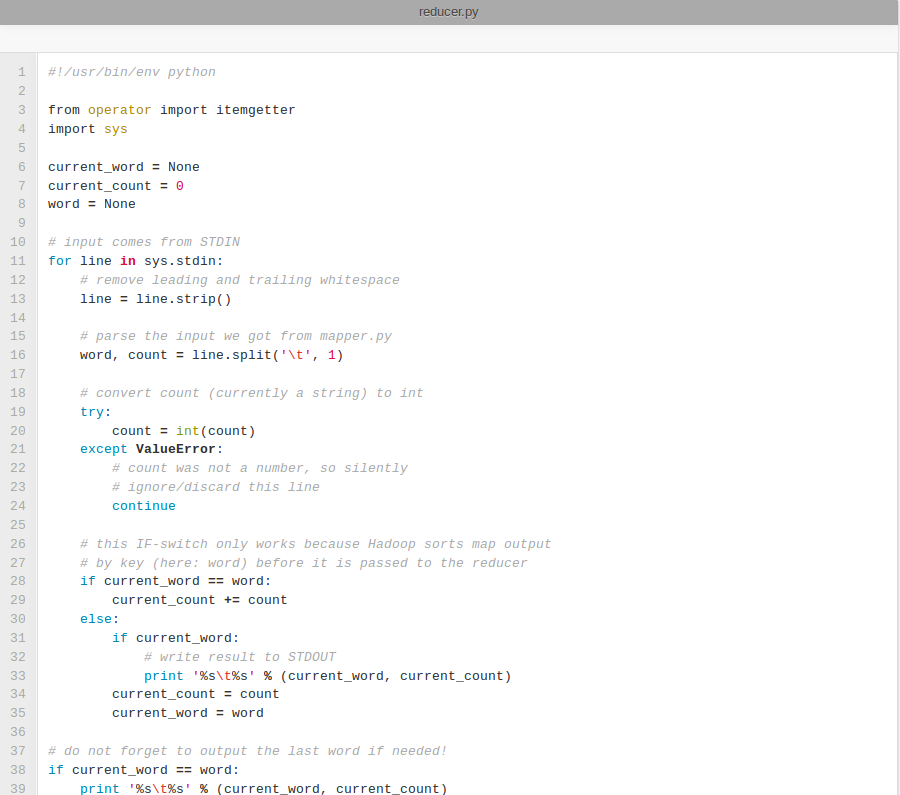 使用python语言写hadoop Mapreduce程序